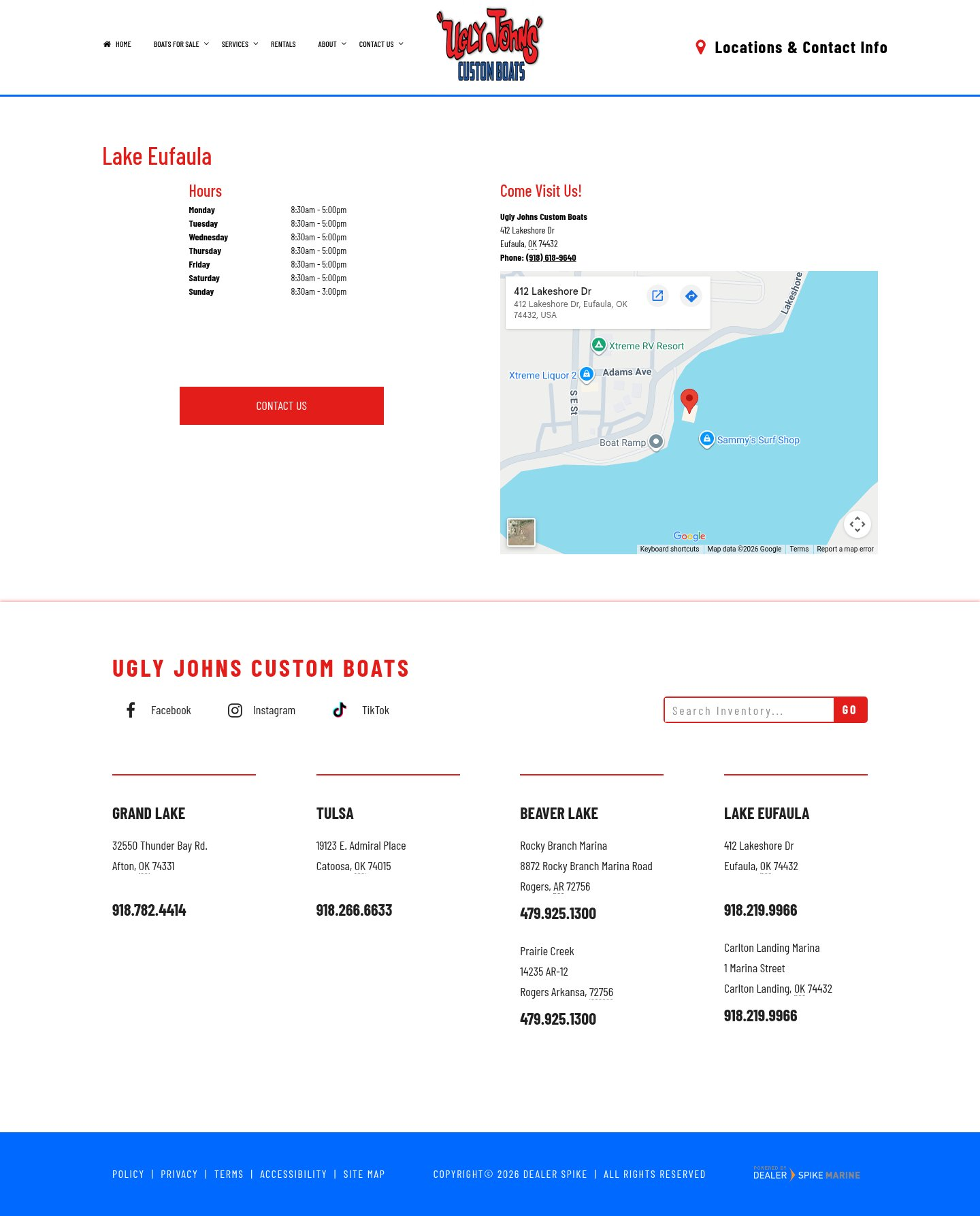Ugly John's Lake Eufaula page